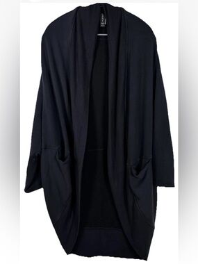 Athleta Cocoon Wrap Cardigan XXS XS Black Open Front Cozy